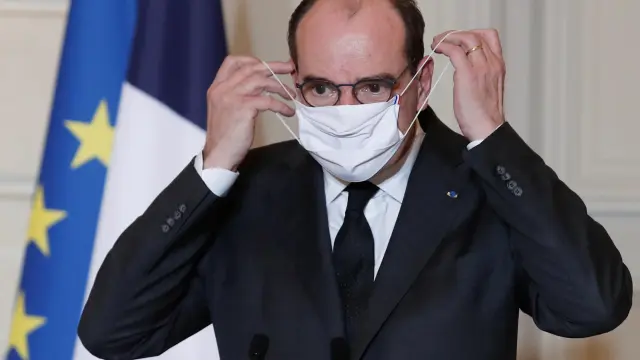 French Prime Minister Castex delivers a speech in Paris