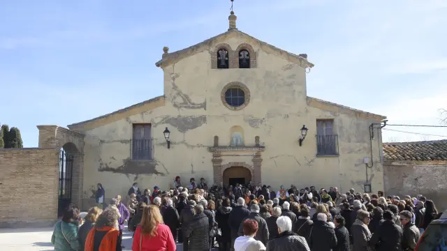 Exterior de la ermita de las Mártires durante la festividad de Santa Águeda en foto de archivo.
