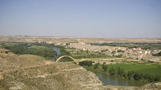 El Ebro a su paso por Sástago, desde el mirador de los meandros.