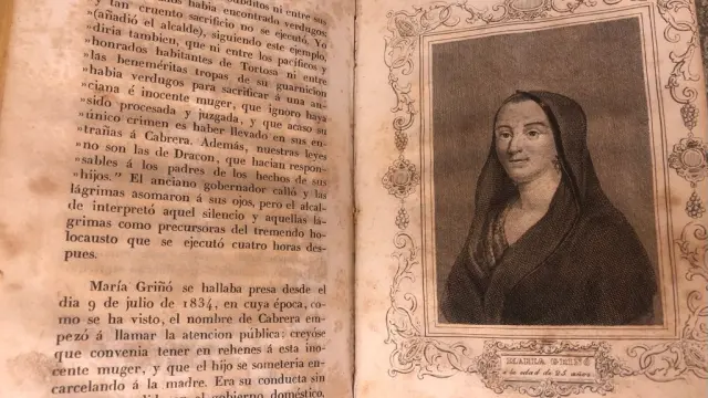 Foto de la madre de Cabrera, María Griñó, de la biografía incorporada al fondo del Museo de las Guerras Carlitas de Cantavieja.
