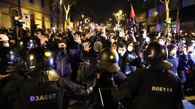 Protesta por Hasel en Barcelona