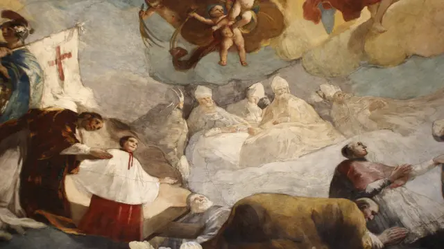 Detalle de la cúpula del Pilar ‘Regina Martyrum’, obra mayor de Goya en Aragón