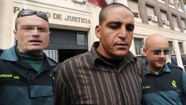 Tahar Ryad, cuando fue juzgado por el crimen de los Huertos en Murcia.