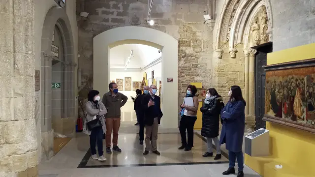 Visita de los técnicos de patrimonio a la catedral de Huesca el 29 de marzo.