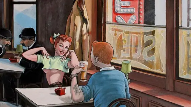 'Sexy Suey', una de las obras que fusiona a Tintin con el universo Hopper