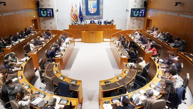 Sesión plenaria de las Cortes de Aragón de este martes
