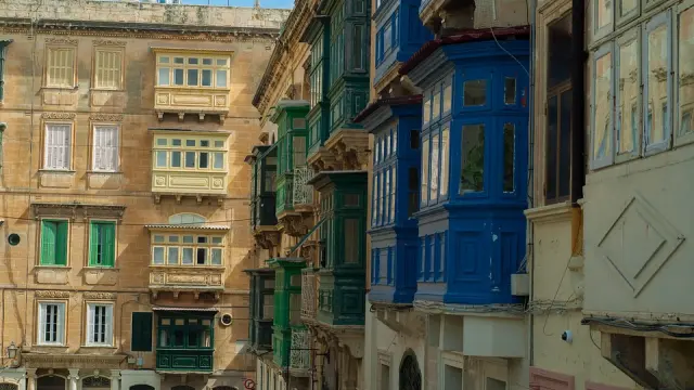 Foto de archivo de edificios en La Valeta, capital de Malta