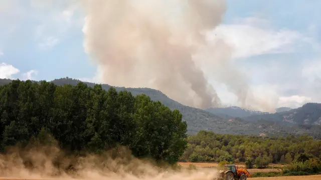 Incendio forestal en Santa Coloma de Queralt (Tarragona)