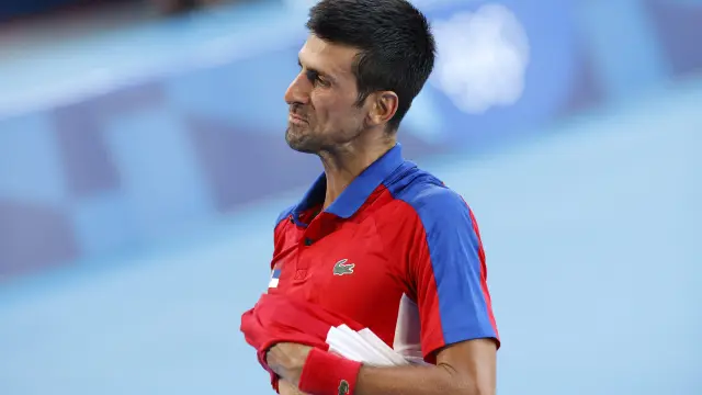 Novak Djokovic en su partido ante Carreño.