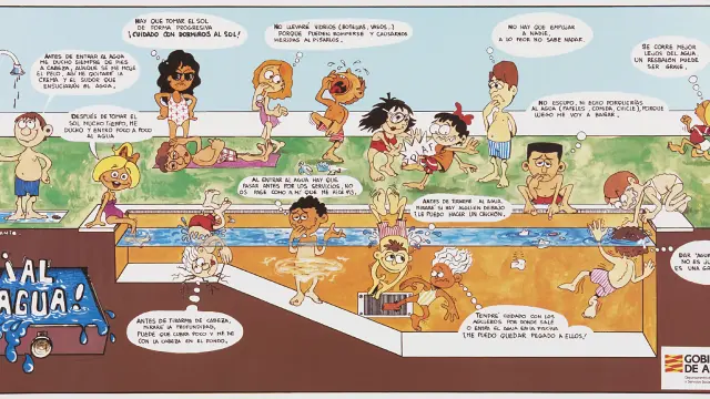 El “clásico cartel” de las piscinas de Aragón que despierta la nostalgia en las redes