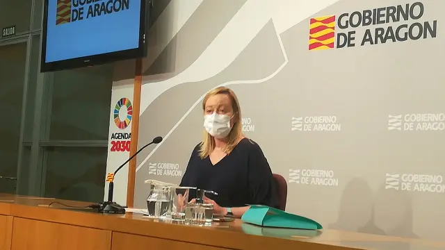 Marta Gastón, consejera de Economía del Gobierno aragonés, hoy al valorar los datos del paro.