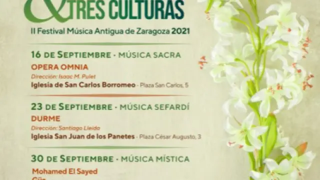 Cartel con los conciertos del Festival 'Tres Culturas'.