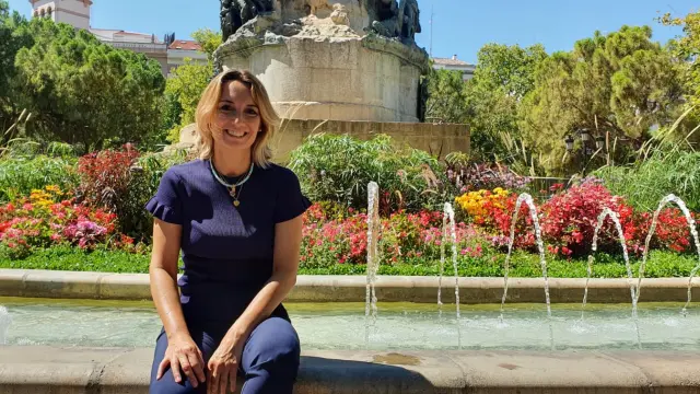 Patricia Ramírez, en la plaza de los Sitios de Zaragoza