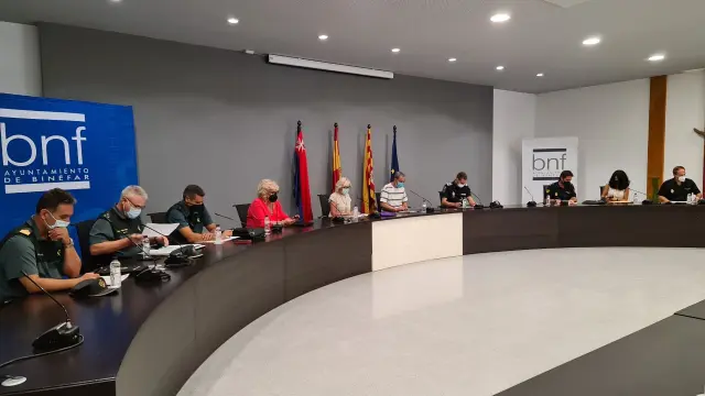 Reunión de la junta de seguridad celebrada este miércoles en Binéfar.