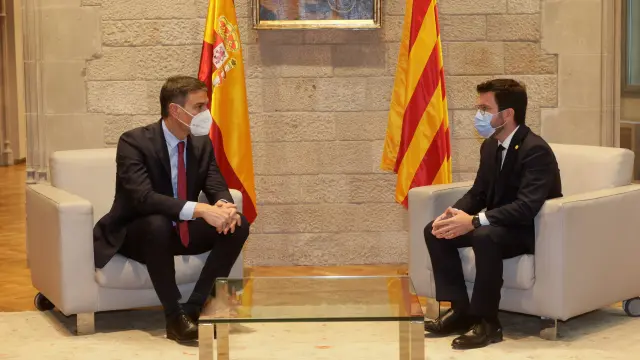 Reunión entre Pedro Sánchez y Pere Aragonès
