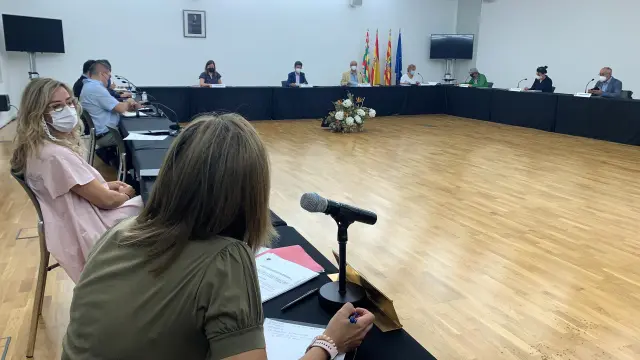 Imagen de la Mesa de Diálogo Social de Huesca celebrada este jueves.