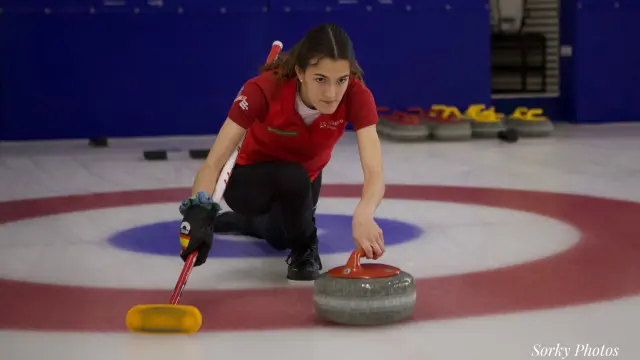 Nerea Torralba, aragonesa en la selección española de curling.