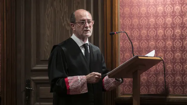 Juan Antonio García Toledo, en su discurso de ingreso a la Academia Aragonesa de Jurisprudencia y Legislación, en marzo de 2019.