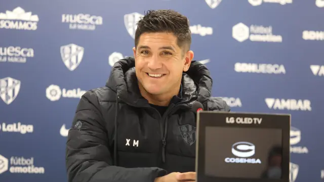 Xisco Muñoz, durante la rueda de prensa previa al partido con el Ibiza.