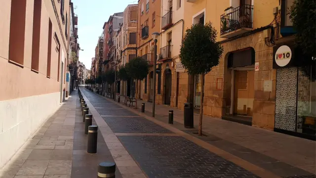 La Calle Blasco de Alcañiz, en la zona donde ha actuado el tironero.