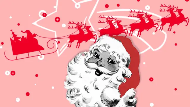 Papá Noel rojo y blanco, un producto publicitario.