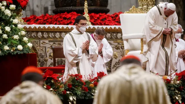 Pope Francis leads the Christmas Eve mass