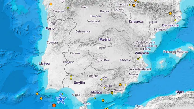 El epicentro se ha situado en el océano, frente a las costas de Huelva
