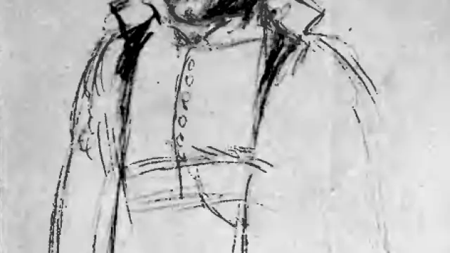Retrato del Padre Boggiero realizado a lápiz por Palafox.
