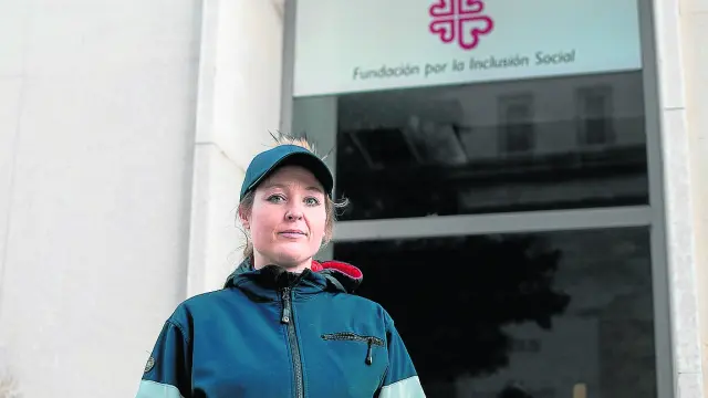 Melania Starkmann, en la sede de Cáritas Zaragoza.