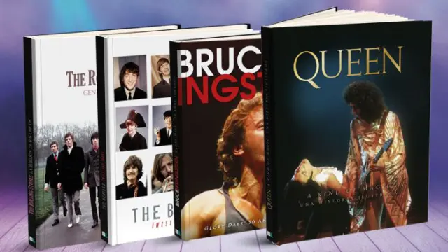 Cuatro libros de la colección Grandes estrellas del pop-rock internacional
