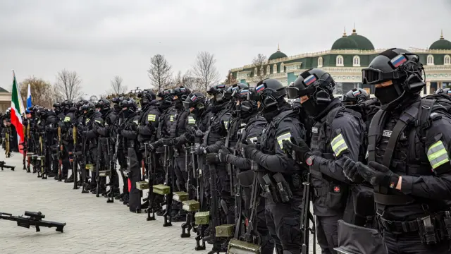 Tropas chechenas en un vídeo difundido por el Gobierno.