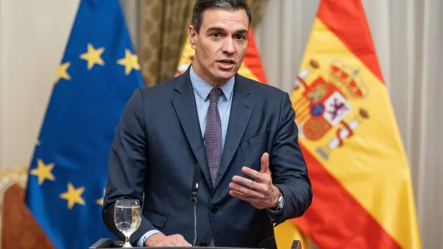 El presidente del Gobierno, Pedro Sánchez, en su visita a Eslovaquia.