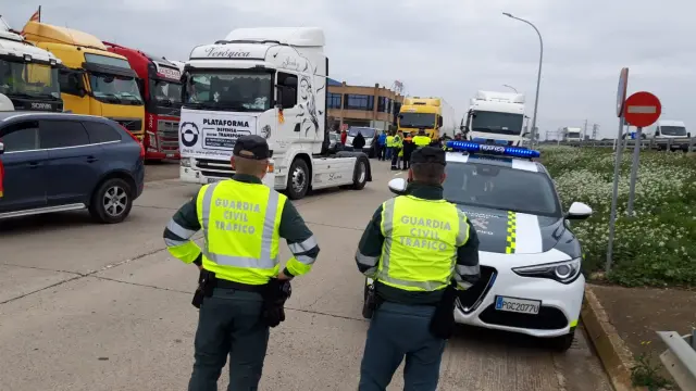 Dispositivo de seguridad en Aragón por la huelga del transporte