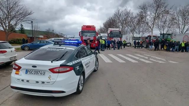 Protestas de los transportistas en Teruel