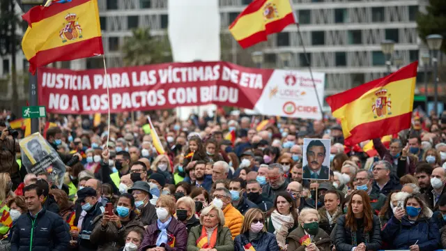 Manifestación convocada por la Asociación Víctimas del Terrorismo en Madrid