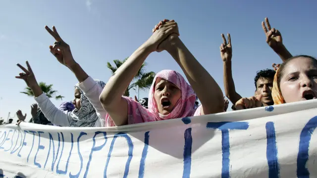 Manifestación de protesta en el Sáhara ocupado por Marruecos