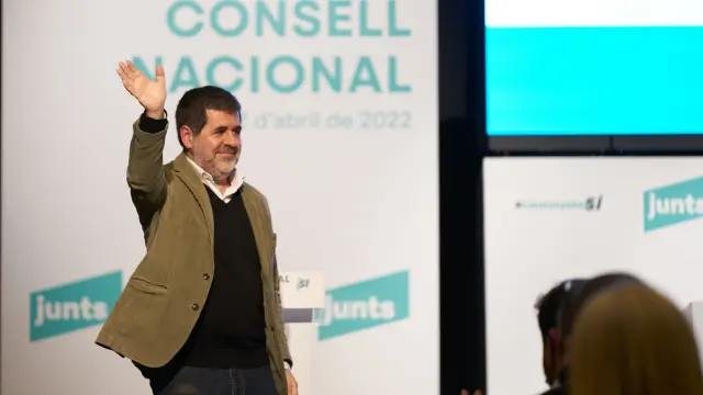 El secretario general de Junts, Jordi Sànchez, durante la celebración del Consell Nacional en Alcarrás (Lérida).