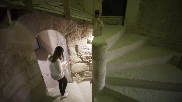 Interior del castillo de Mora de Rubielos, una de las fortificaciones que pueden verse en el Casino de Teruel.