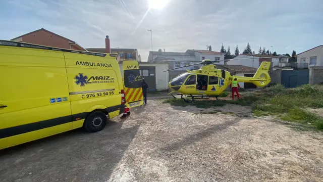 Uno de los heridos tuvo que ser trasladado en helicóptero al Hospital Miguel Servet.