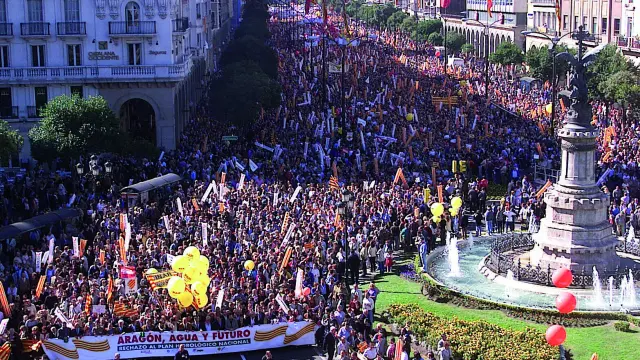 Protesta contra el trasvase del Ebro en octubre del año 2000