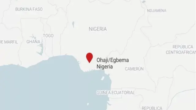La refinería ilegal de hidrocarburos está situada en el bosque de Abaezi, Ohaji-Egbemna, estado de Imo, en el sur de Nigeria.
