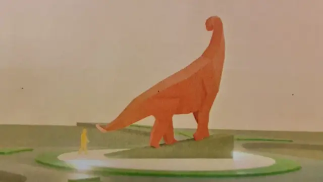 Boceto de la escultura del Turiasaurus, diseñado por la Fundación Conjunto Paleontológico Dinópolis.