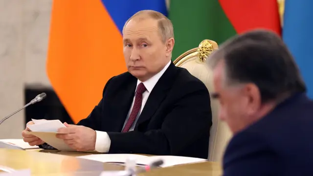 Putin, este lunes, durante el 30º aniversario de la Organización del Tratado de Seguridad Colectiva (OTSC).
