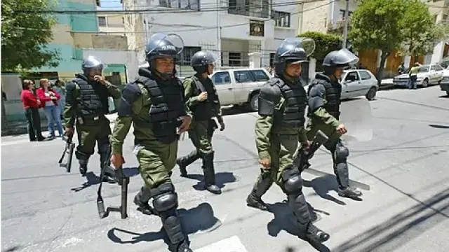 Miembros de la Policía Nacional de Bolivia.