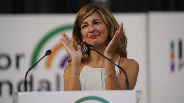Yolanda Díaz en acto de campaña de Por Andalucía en Córdoba