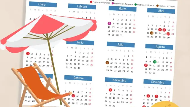 Calendario laboral del verano 2022 en Aragón