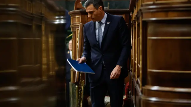 Pedro Sánchez durante el debate sobre el estado de la nación.