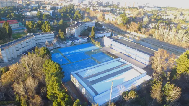 Vista aérea de las instalaciones del Colegio Sagrada Familia de Zaragoza