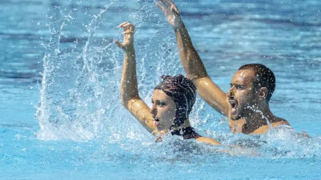 Emma García y Pau Ribes, plata en el Campeonato de Europa de Natación en la modalidad artística de Dúo Libre Mixto