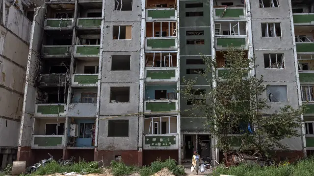 Casas destruidas en una ciudad ucraniana.